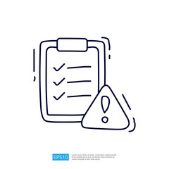 Poster - A simple illustration of a clipboard with checkmarks and an exclamation mark, indicating a checklist or alert.