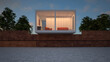 © Westend61 - Modern tiny house with minimalistic design surrounded by nature