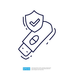 Poster - An illustration of a USB drive with a shield symbol, indicating security and protection for data storage.
