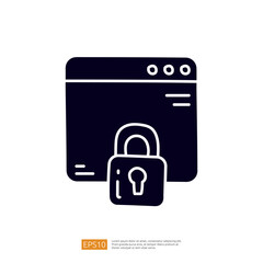 Poster - This image features a web browser window with a padlock symbol, representing online security and privacy in digital environments.