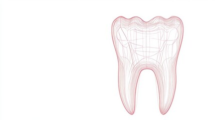 Aufkleber - Schematic representation of a dental arch suitable for a clinic banner, featuring a minimalist design and significant copy space for text. Generative AI
