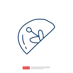Poster - A simple line drawing of a half-moon shape with a flower inside. The design is minimalistic, emphasizing nature and tranquility.
