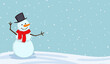 © Westend61 - Cheerful snowman with red scarf in a snowy winter scene