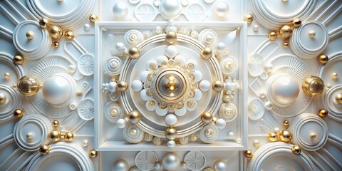 Poster - Abstract White Template Interface Design with Overlapping Elements for a Clear and Modern Background in Macro Photography Style for Artwork and Illustration