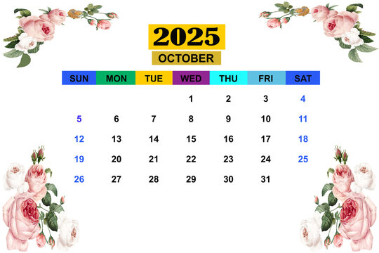 2025 calendar with cute and funny fonts.