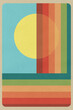 © Westend61 - Retro abstract artwork with colorful stripes and sun in a vintage style