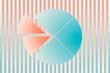 © Westend61 - Retro geometric illustration with a divided sphere and stripes.
