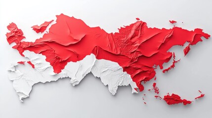 Map of Major Cities with Red Markings on Simple Background