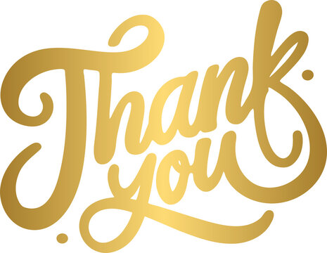 Thank you golden lettering