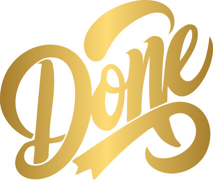 Done golden lettering