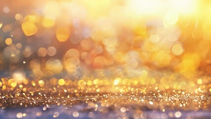 Poster - A radiant golden glow with bokeh lights and glitter, creating an uplifting, celebratory vibe, full of warmth and festivity.