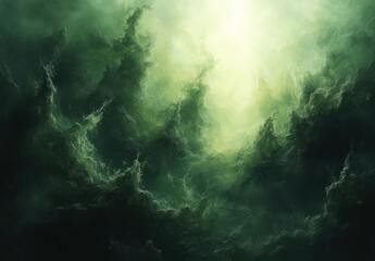 Aufkleber - Abstract Green Gradient Background with Soft Hues and Ethereal Light Effects