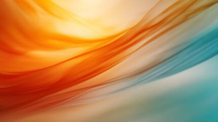 Aufkleber - A close-up view reveals swirling smoke in bright orange and teal hues, forming fluid shapes that convey an artistic feel and provide ample copy space on the right