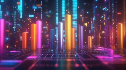 Aufkleber - Colorful Data Visualization with Vibrant Bar Graph Elements