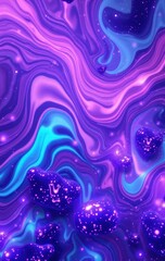 Wall Mural - Abstract Cosmic Nebula Swirling Purple Blue Hues