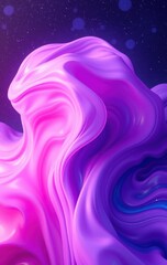 Wall Mural - Abstract Purple and Pink Fluid Swirls Against a Dark Background