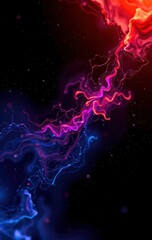 Wall Mural - Abstract Cosmic Nebula Red Blue Energy Flow