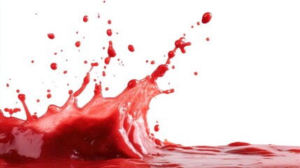 Aufkleber - An abstract interpretation of a vivid red liquid splash set against a pristine white backdrop, capturing energetic motion and artistic fluidity in a modern visual style.