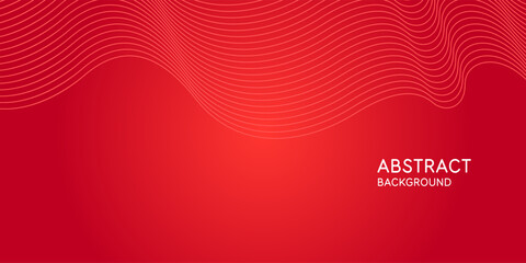 Fototapete - Red abstract background with wavy lines. Dynamic effect. Vector illustration