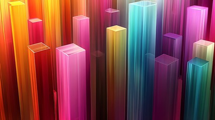 Fototapete - Futuristic Colorful Lines and Shapes Modern Digital Abstract Design : Generative AI