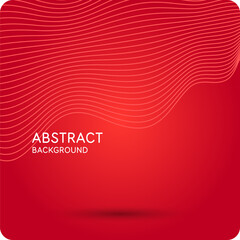 Fototapete - Red abstract background with wavy lines. Dynamic effect. Vector illustration