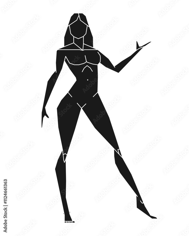 Woman posign. Female body shape silhouette. Figure pose. How to draw ...