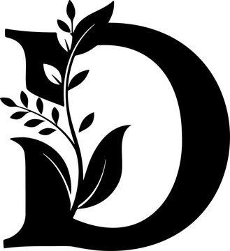 Floral letter D