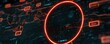 © CassiOpeiaZz - Cybersecurity ransomware concept. Abstract digital background with glowing lines and a circular highlight.