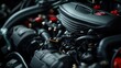© JoxyAimages - An intricate image highlighting an engine with noticeable red components, symbolizing power, technological innovation, and automotive advancement.