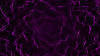 Pink color wavy circular dots mesh pattern modern design Loop-able dark geometrical background