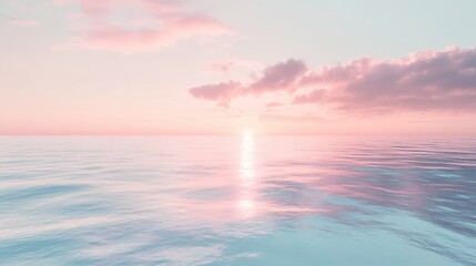 Poster - A stunning pink and light blue gradient background that fades into a soft white, reminiscent of a dreamy sunset over the ocean.
