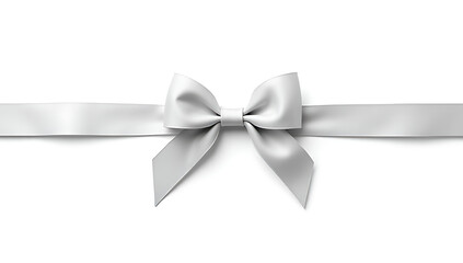 Poster - White PNG file features a silver ribbon and bow placed at the top in a clear and simple design view._00001_
