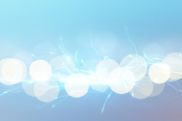 Wall Mural - Abstract background of light blue shades with glare and bokeh effect.