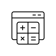 Aufkleber - Calculator software outline icons, minimalist vector illustration ,simple transparent graphic element .Isolated on white background