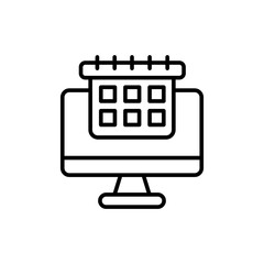 Aufkleber - Schedule software outline icons, minimalist vector illustration ,simple transparent graphic element .Isolated on white background
