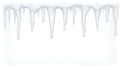 Aufkleber - Icicles hang from a transparent PNG background with a simple white border, framed to be easily isolated._00001_
