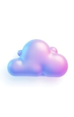 Poster - egant iridescent cloud icon in gradient colors ideal for digital design, isolated on white background, perfect for weather and computing symbols._00001_