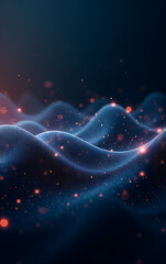 Fototapete - Advanced technologies merge with abstract visuals to create a futuristic backdrop of intricate particles in a dynamic mesh pattern._00001_