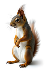 Poster - A squirrel is isolated in a transparent background image, providing a clear view of its entire body from the side._00001_