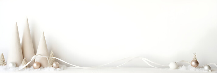 Poster - A minimalist Christmas decoration features a white background with clean lines and simple designs in place of traditional ornaments and garlands._00001_