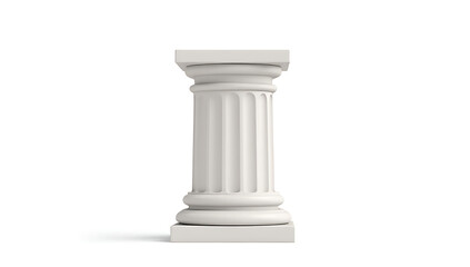 Aufkleber - A classic Roman architectural element features a solitary stone column with a smooth arched shape on a clean white background._00001_