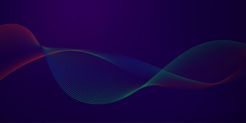 Poster - Gradient swirl waves vector abstract background