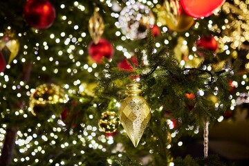 New Year and Christmas decoration of the streets of Moscow. Festive decor. Close-up