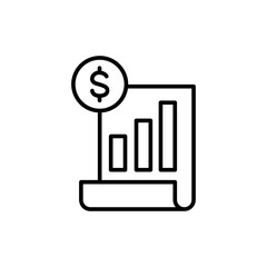 Poster - Financial report outline icons, minimalist vector illustration ,simple transparent graphic element .Isolated on white background