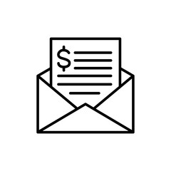 Poster - Financial report outline icons, minimalist vector illustration ,simple transparent graphic element .Isolated on white background