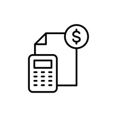 Poster - Financial report outline icons, minimalist vector illustration ,simple transparent graphic element .Isolated on white background