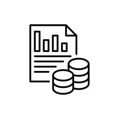 Poster - Financial report outline icons, minimalist vector illustration ,simple transparent graphic element .Isolated on white background