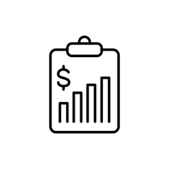 Poster - Financial report outline icons, minimalist vector illustration ,simple transparent graphic element .Isolated on white background