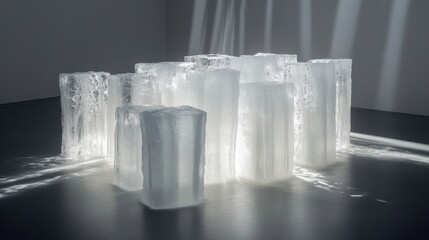 Wall Mural - Frosted Ice Sculptures in Soft Light