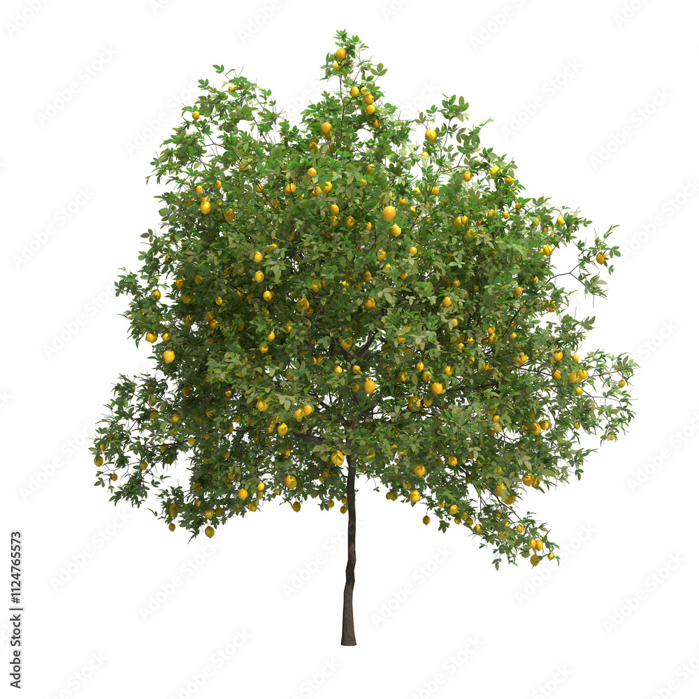 lemon tree isolated on transparent png background - 3D Illustration ...